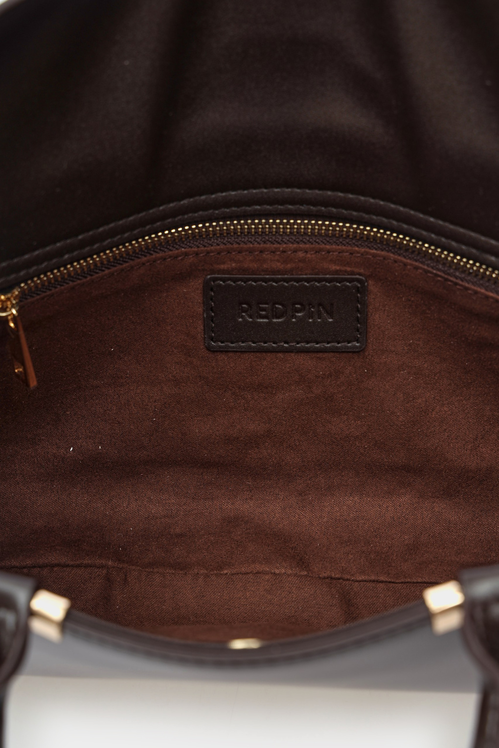 Сумка багет кожаная коричневая Red Pin